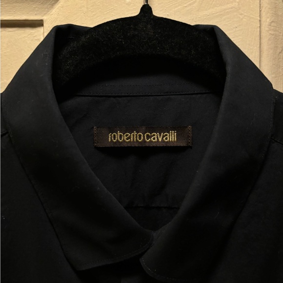 ROBERTO CAVALLI BLACK SHIRT MEN, EXCELLENT CONDITION, SIZE LARGE - Picture 2 of 16